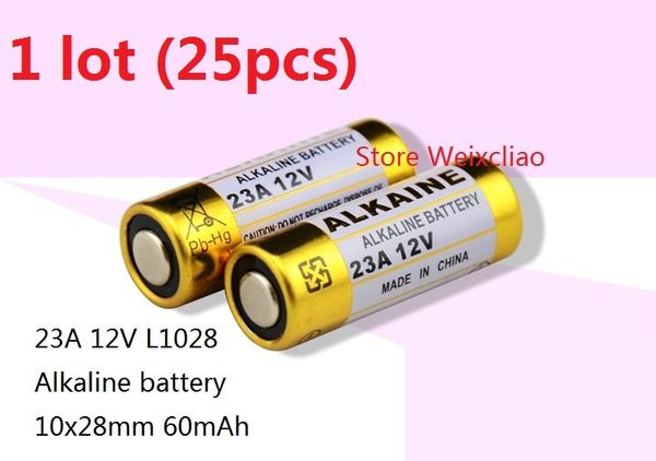 

25pcs 1 lot 23A 12V 23A12V 12V23A L1028 dry alkaline battery 12 Volt Batteries Free Shipping