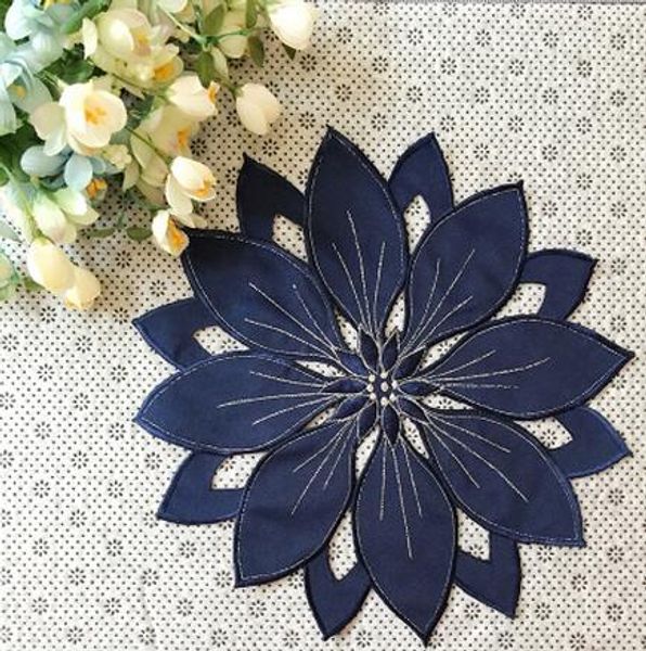 

wholesale- 30cm modern embroidery kitchen dinning felt placemats for table place mat doilies cup holder baby trivet pad tableware