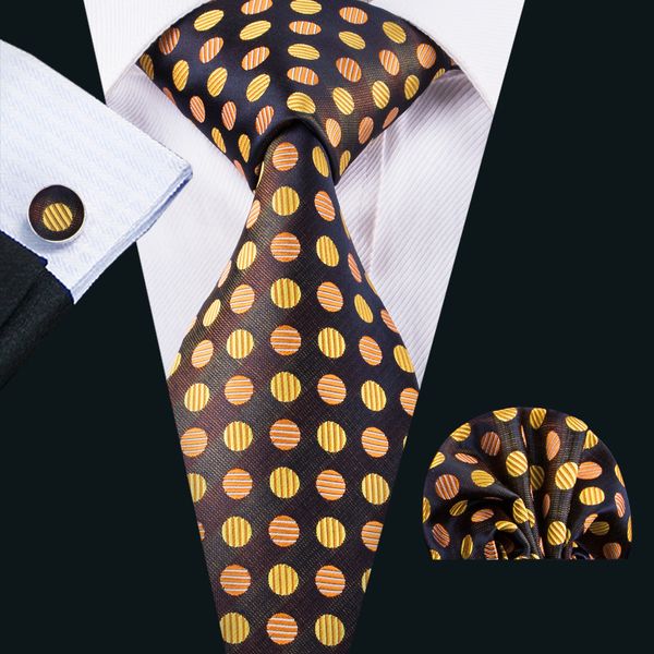 

Cheaap итальянский шелковый галстук галстук мужская мода Polaka Dot галстук для мужчин с соответствующими Handkercheif и запонки мужской галстук Н-1600