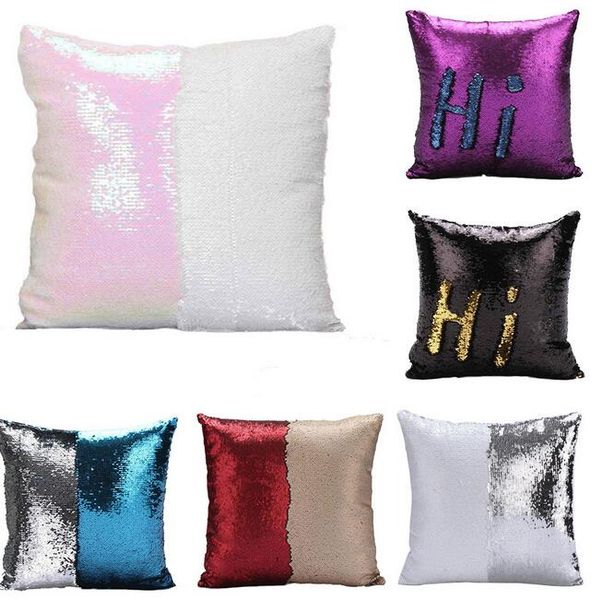 Double Sequin Pillow Case Cover Glamour Square Pillow Case Cushion