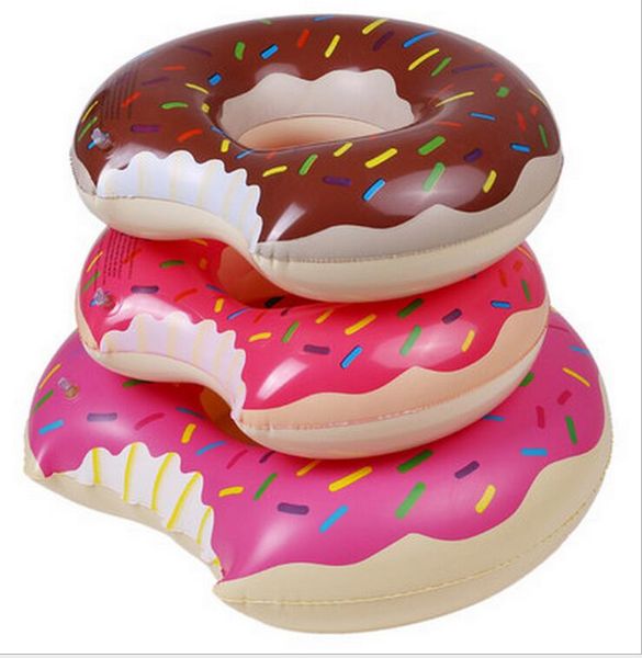 

90cm inflatable donut swimming ring gigantic donut swimming float pool floats strawberry and chocolate swim rings floating tubes
