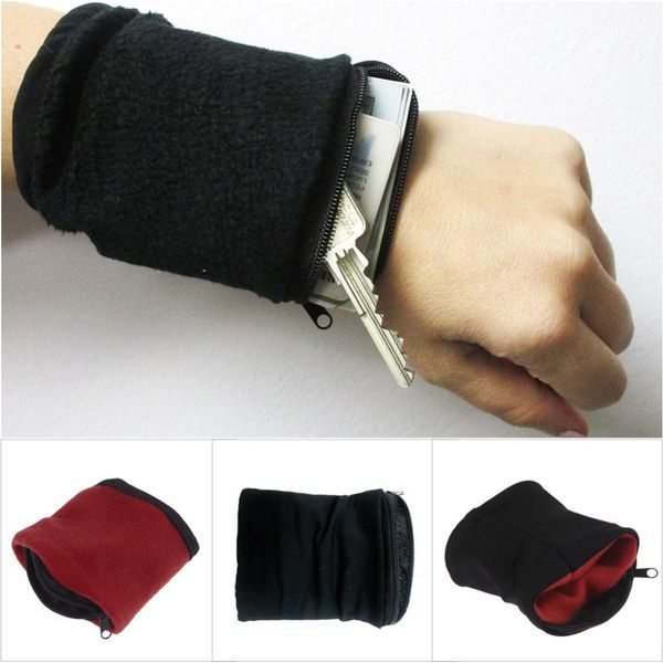 

storage fleece zipper wallet case arm card bag for mp3 key wrist bag band pouch oublj