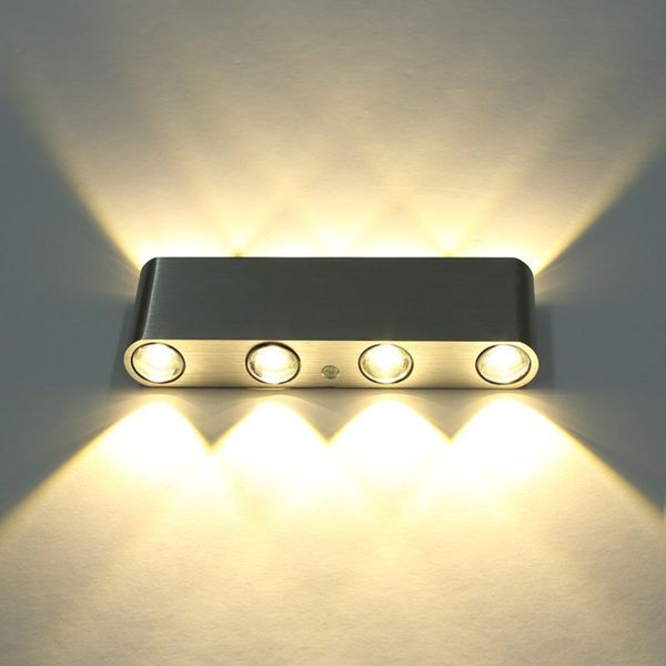 

led wall light 8w 800lm ac85-265v modern aluminum lamp wall sconce surfaced mounted light fixtures indoor bathroom