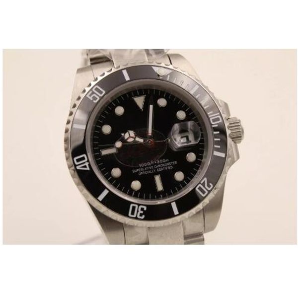 

brand watch men automatic movment ceramic bezel black dial sapphire glass original buckle 116610ln date mens dress wristw, Slivery;brown