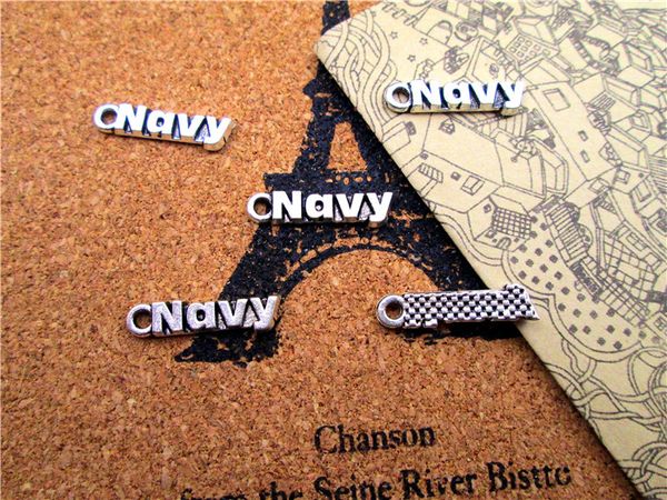 

75pcs--navy charms , antique silver navy charm pendant 20x5mm, Bronze;silver