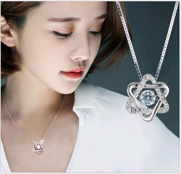 

promotion fashion 925 silver charms pendants six-pointed star rhinestone silver jewellery designs pendants for chain necklace, Bronze;silver