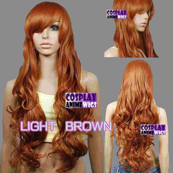 

80cm light brown heat styleable curly long cosplay wigs 967_llb, Golden;white