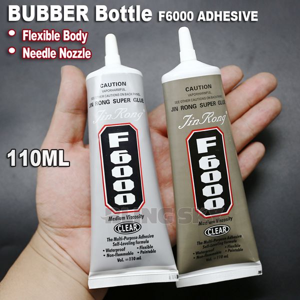 

wholesale-f6000 110ml needle nozzle adhesive glue,rubber flexible body clear gel multi purpose for diy nail jewelry crystals rhinestones, Red;pink