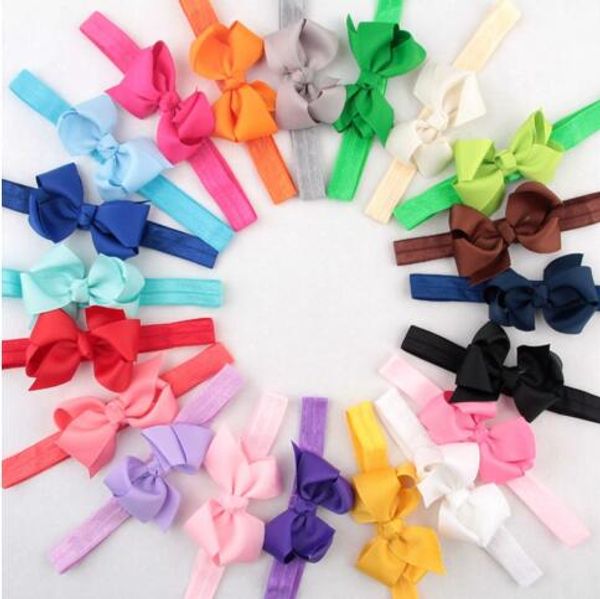 

hair accessories [name]: children's bow with a baby ribbon hair elastic head with a girl hair ornaments  color optional wholesale yh4, Slivery;white