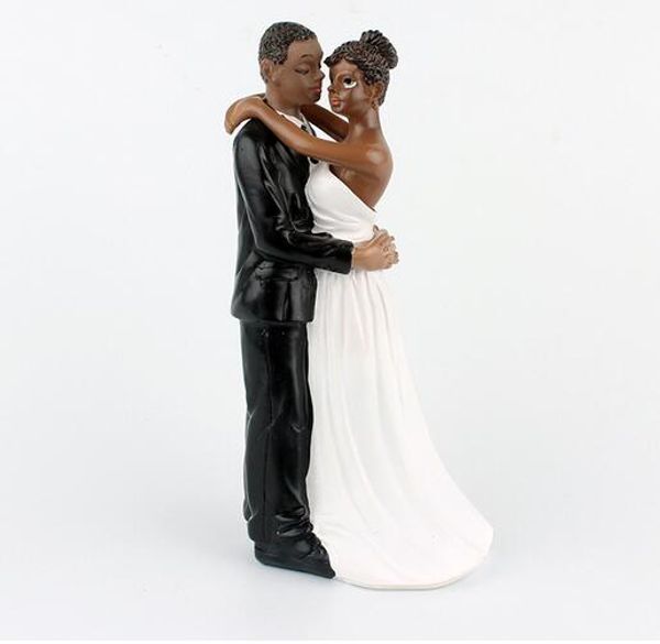 Afro American Couple 2 Funny Wedding Cake Topper Personalized