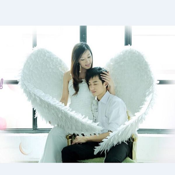 

custom luxury white angel feather wings stage performance cosplay props wedding shooting pink white ems ing