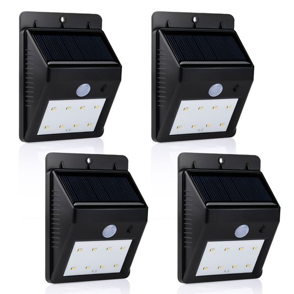 Lâmpadas Solares 8 LED ao ar livre sem fio à prova d 'água de segurança movimento sensor de movimento para pátio, deck, quintal, jardim, garagem