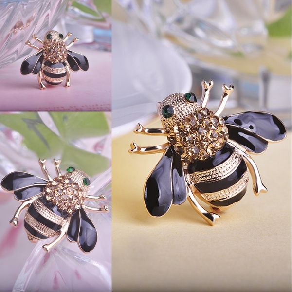 

elegant bee crystal brooch scarf clips corsages for wedding banquet casual dailywear pin brooch cute and sweet style accessories b528s, Gray
