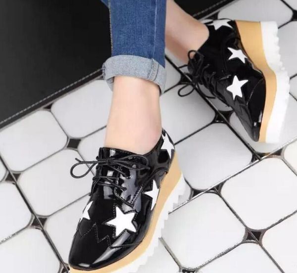 

new schuhe stella mccartney denim derby blue upper with white sole elyse women shoes platform, Black