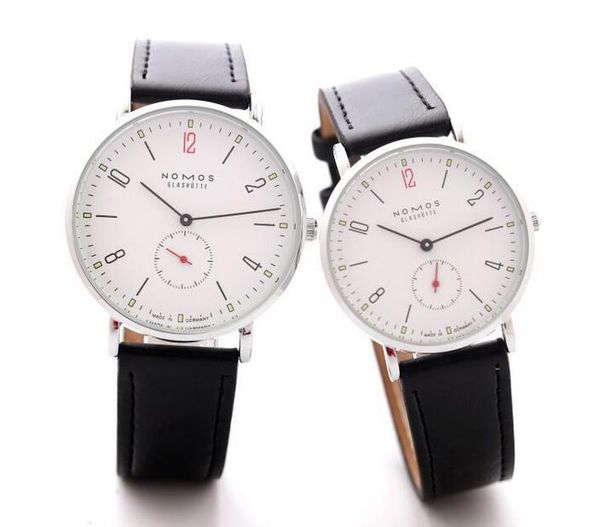 

2016 New Brand NOMOS Quartz Watch lovers Watches Women Men Dress Watches Leather Dress Wristwatches Fashion Casual Watches