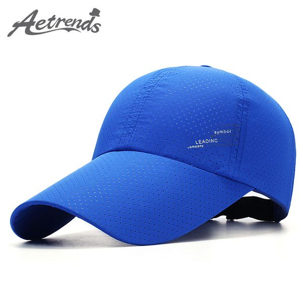 

wholesale- [aetrends] 2017 summer breathable mesh cap men's baseball caps quick dry visor hat z-5232, Blue;gray