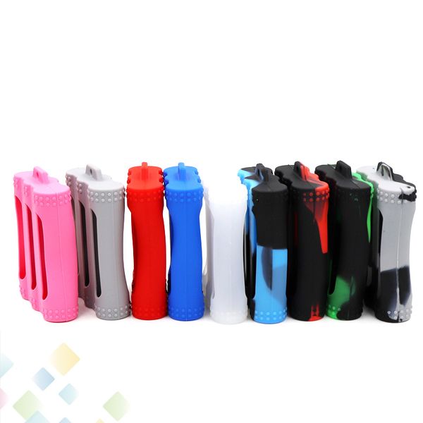 

Silicone Case Bag Holding for 3 pcs 18650 Batteries Cases Colorful Replaceable Cover Rubber Skin Protector Fit 3pcs 18650 Battery DHL Free