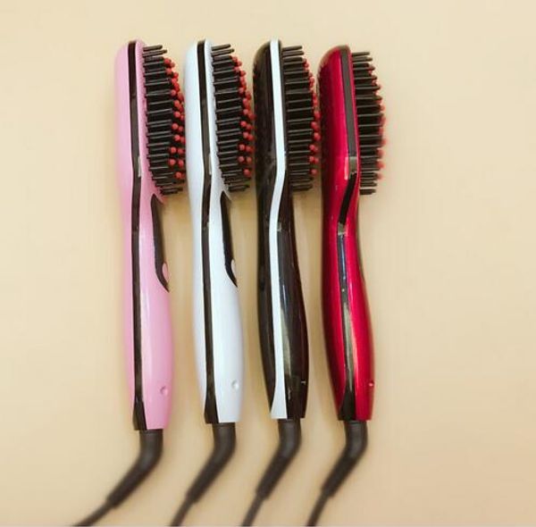 

brand new digital electric hair straightener brush comb detangling straightening irons hair brush, Black