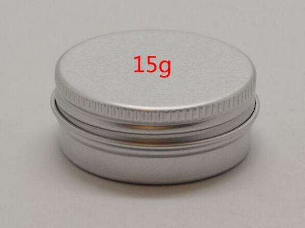 

factory price 1000pcs/lot 15ml aluminum lip gloss container 15g lipstick box metal jar lip balm cosmetic packaging storage box