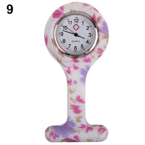 

wholesale-new fashion patterned silicone nurses brooch tunic fob pocket watch stainless dial n76y smt 89, Slivery;golden