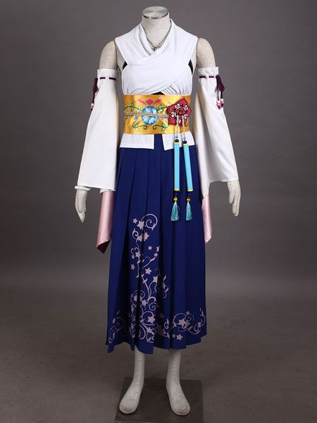 

women's final fantasy x cosplay costume yuna 1st summoner uniform, Black