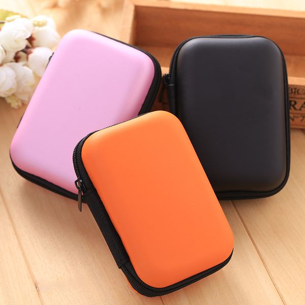 

wholesale- candy colored girls coin bags women key wallets cute pu eva mini square storage hard bag case holder for sd tf card earphone, Red;black