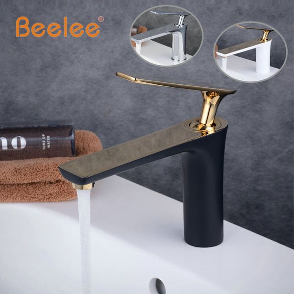 

wholesale- beelee chrome black and gold faucet bathroom sink faucet griferia lavamanos torneira monocomando wastafelkranen basin tap bl6307