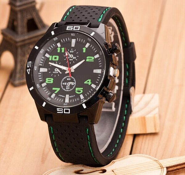 

cool touring men watches quartz sports wristwatches man silicone watch strap watchband military clock men's christmas gifts, Slivery;brown