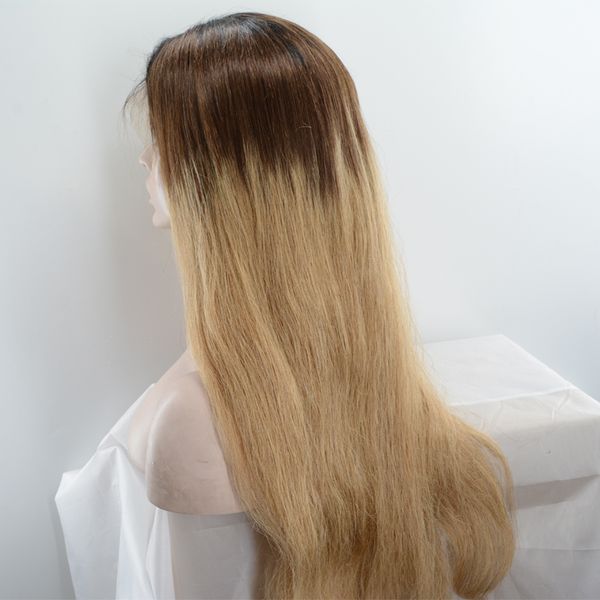 Ombre Human Hair Wig 1b 4 27 Honey Blonde Full Lace Wigs With Dark