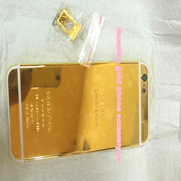 

Свободный корабль золотой Аккумулятор для iphone6 для iphone6s плюс корпус 24kt 24ct Limited Editio