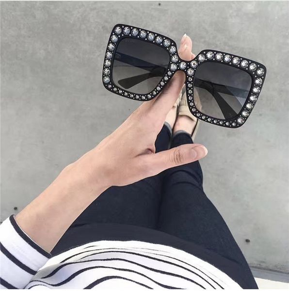 

diamond sunglasses 0148 fashion uv for popular square new eyewear frame style design 400 protection summer with women vhgjn, White;black