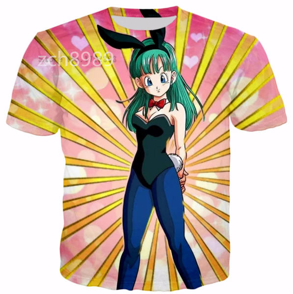 

новые моды для мужчин / женщин dragon ball z bulma летний стиль смешные унисекс 3d печати повседневная футболка s - - - 5xl aa635, White;black