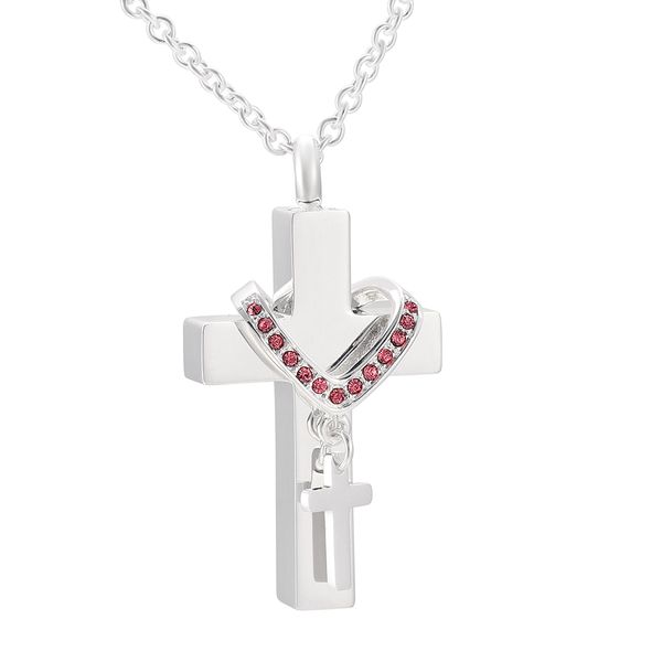 

ijd9877 diy cross keepsakes urns for pet/human ashes memorial jewelry hold ashes cremation urn pendant necklace keepsake jewelry, Silver