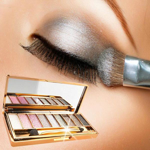 

9 colors diamond bright shining colorful eyeshadow eye shadow palette makeup eye shadow flash cosmetic brush set for women