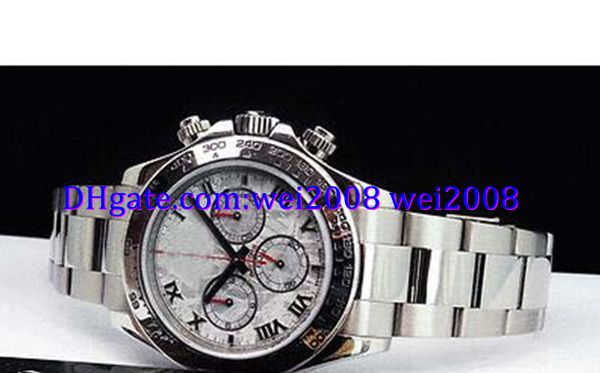 

luxury watch box new 18kt white gold meteorite roman 116509, Slivery;brown