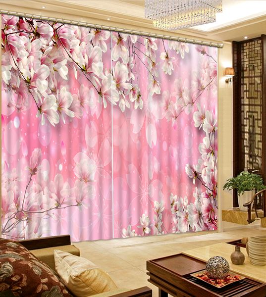 

costom pink fower forest custom curtain fashion decor home decoration for bedroom