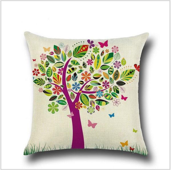 Flower Pillows Case 3d Print Cushions Linen Cartoon Printing Cover