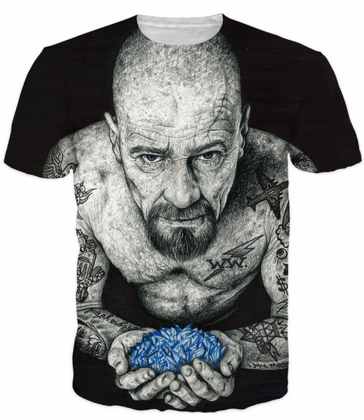 

heisenberg t-shirt 3d fashion t shirt breaking bad funny jerseys fashion casual s-5xl h45, White;black