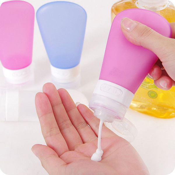 

wholesale- silicone shampoo shower gel lotion sub-bottling tube squeeze tool travel 60ml bottles #72206