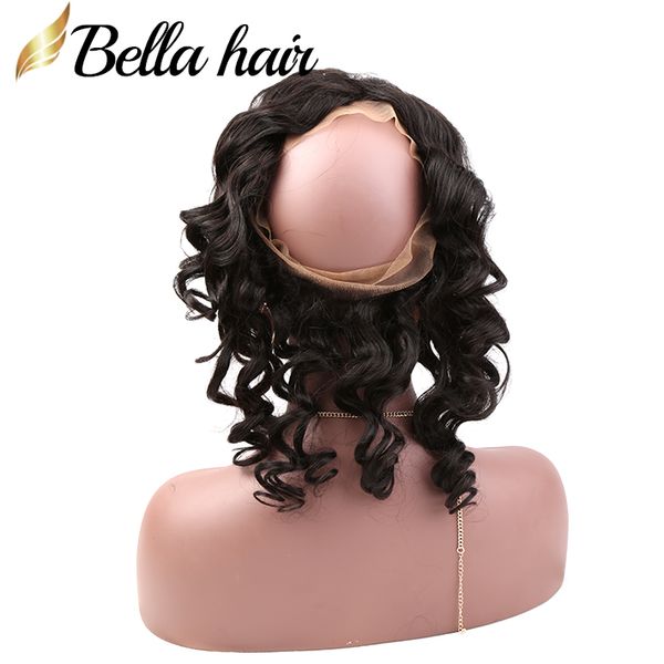 360 Veletta Frontale Capelli Vergini 22x4x2 Onda Allentata 100% Capelli Umani Remy Tesse Chiusura Frontale Per Donne Nere Pre Pizzicate con Attaccatura Naturale Bella Hair Goal