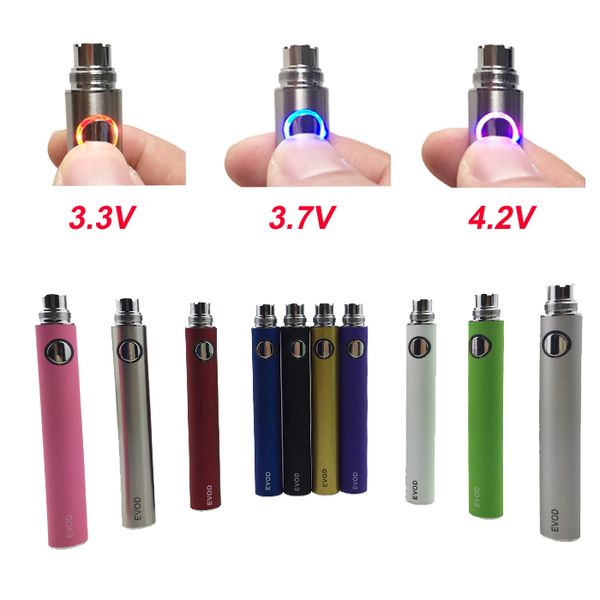 

EVOD Battery Variable voltage 3.3V 3.7V 4.2V for Electronic Cigarette 650mah 900mah 1100mah match all eGo Kit CE4 CE5 MT3