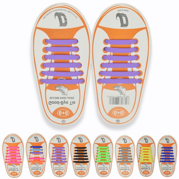 

12pc et children no tie rubber ela tic hoelace 13color choo e kid neaker hoe lace running athletic hoelace