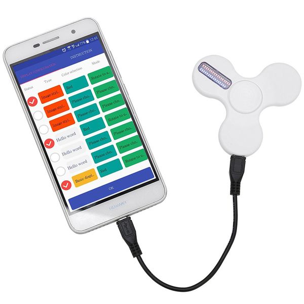 Led Lighting Smart Fidget Spinner Desk Toy Gift With App Edc Tri