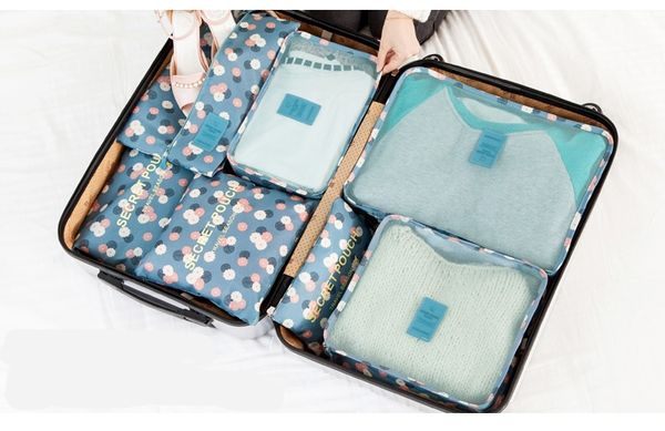 Seyahat çantası 7 setleri bagaj paketleme bitirme çanta ayakkabı iç çamaşırı makyaj çanta