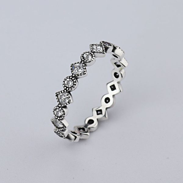

Оптовая новый ретро Алмаз 925 Серебряная подпись проложить круглое кольцо Fit Pandora ц