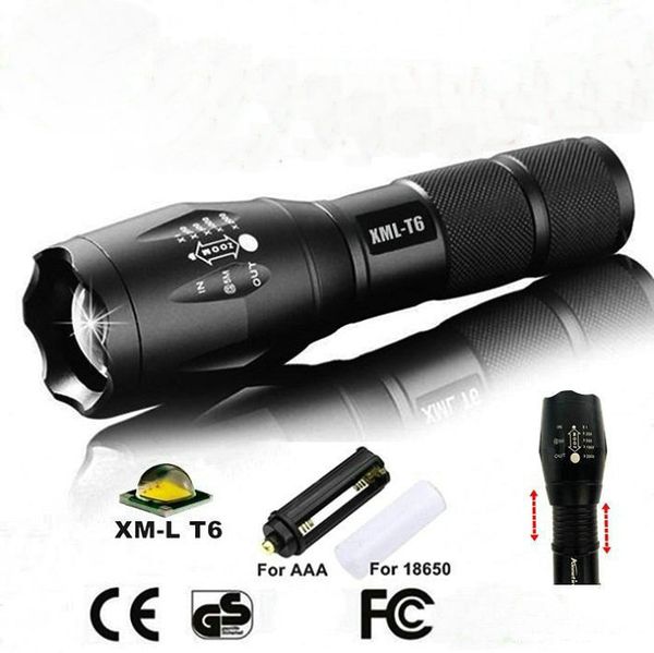 Acheter Lampe De Poche Led Xml T6 3800lumens Zoomable Lumière G700 E17 Cree Tactique Lampes De Poche Pour Randonnée Camping Escalade Avec Boîte De