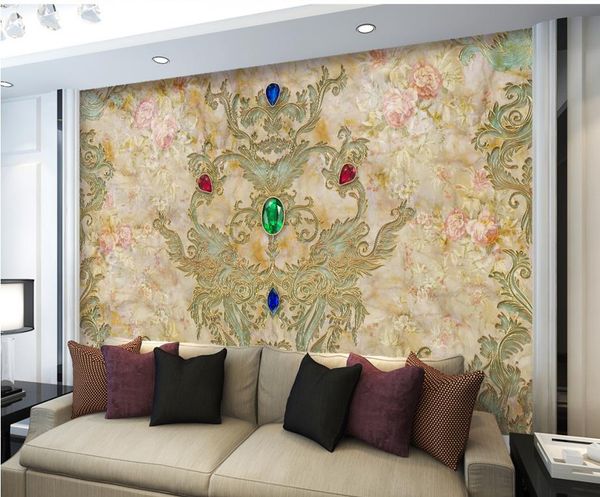 

european style marble relief mural 3d wallpaper 3d wall papers for tv backdrop