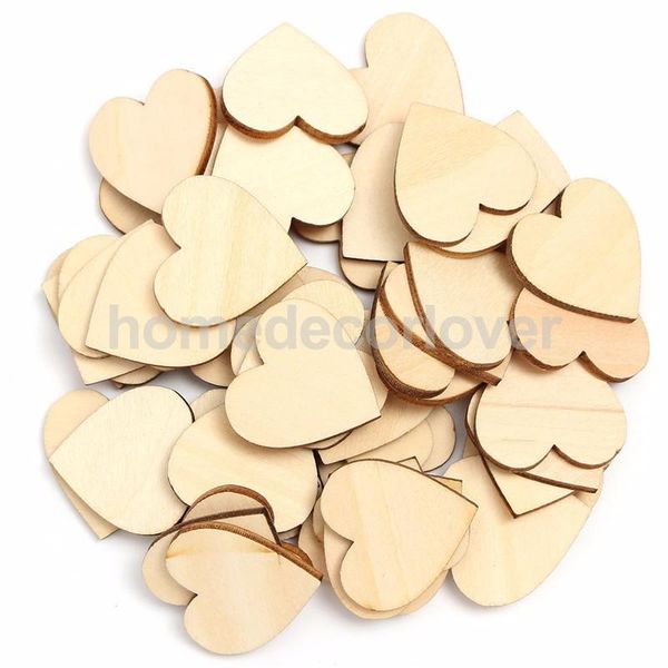 

wholesale-50pcs wooden hearts wood cutout craft for rustic wedding decoration