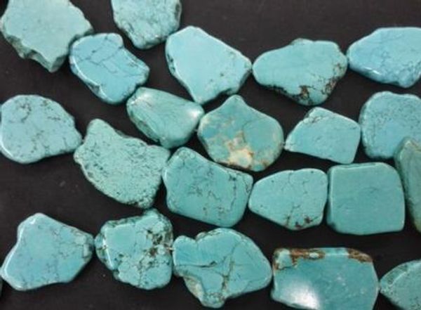 

Бесплатная доставка бирюзовый камень ломтик свободный шарик 20x35mm 16 дюймов 10-16 бус