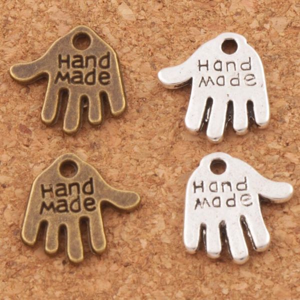 

hand made hands charms pendants 13x11mm 200pcs/lot tibetan silver/bronze fit bracelets necklaces jewelry diy l370, Bronze;silver